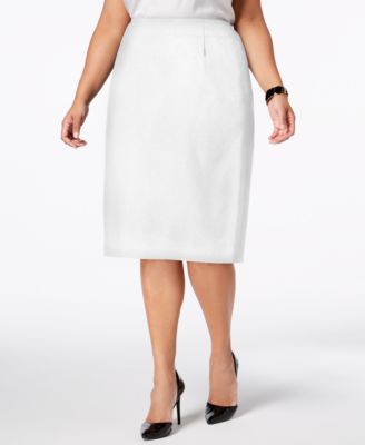 women's plus size white pencil skirt