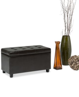 Verona Faux Leather Storage Ottoman