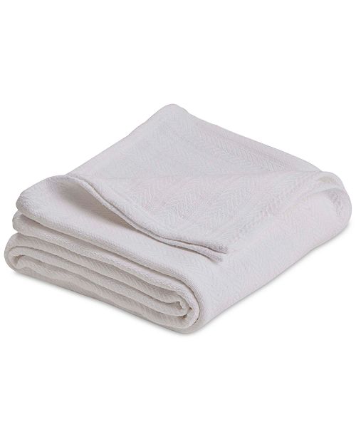 Vellux Cotton Textured Chevron Woven King Blanket ...