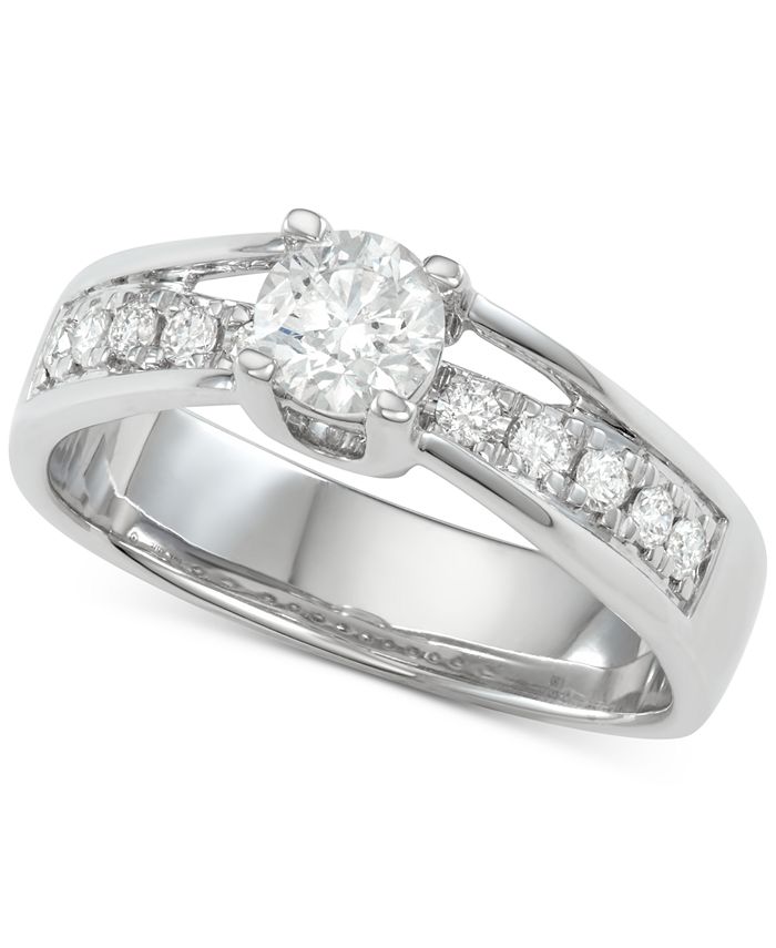 Macy's Diamond Engagement Ring (3/4 ct. t.w.) in 14k White Gold ...