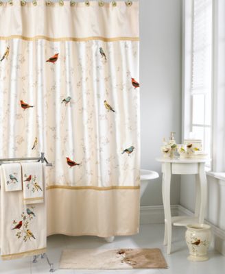 Avanti Bath Accessories Gilded Birds, Bird Shower Curtain