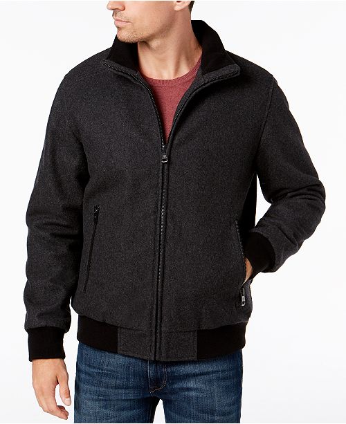 Calvin Klein Men's FullZip Wool Bomber Jacket & Reviews Coats