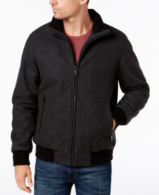 Calvin Klein Men's Full-Zip Wool Bomber Jacket - Macy's