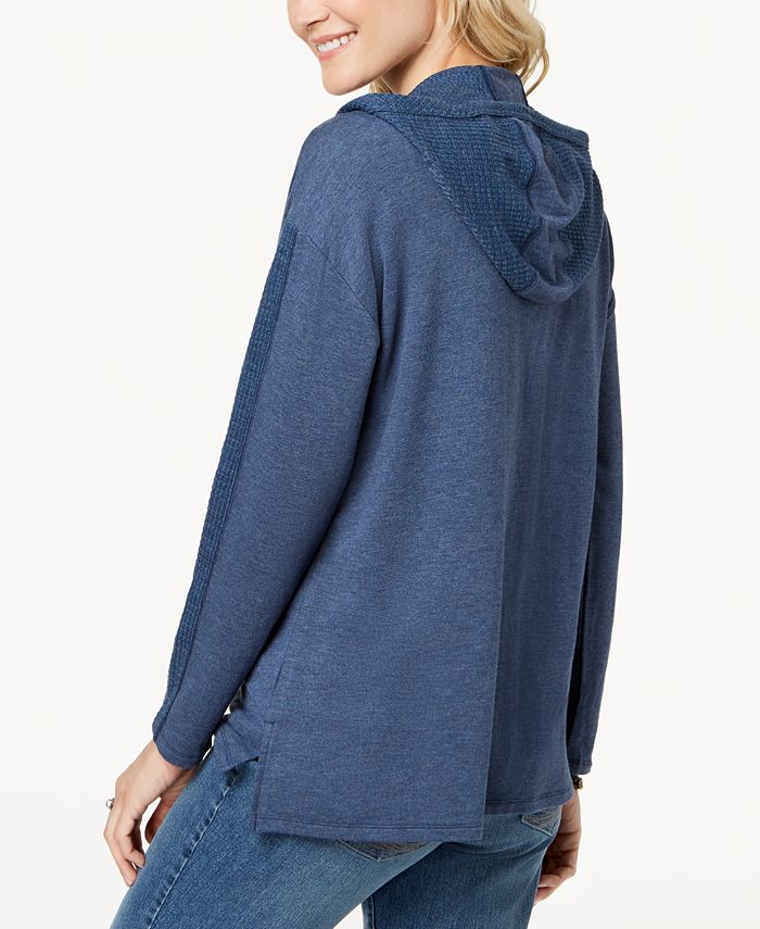 Style & Co ZipFront ThermalDetailed Hoodie, Created for Macy's Macy's