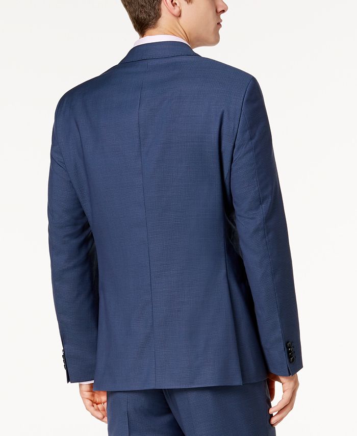 Hugo Boss Men's Modern-Fit Blue Mini-Check Suit Jacket & Reviews ...