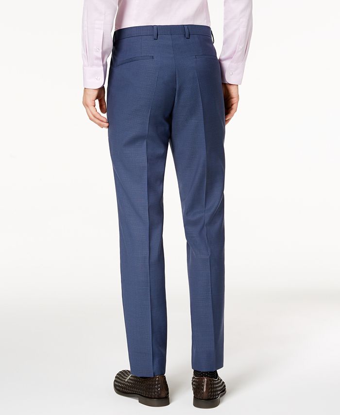 HUGO Boss Men's Modern-Fit Blue Mini-Check Suit Pants & Reviews - Pants ...