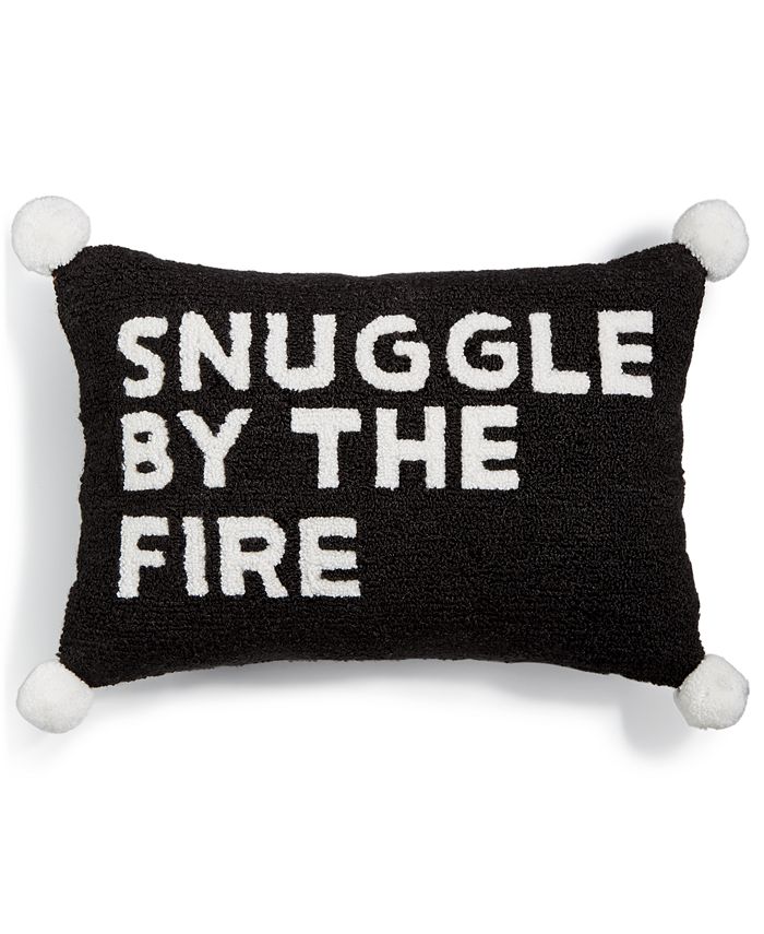 Snuggle by the shop fire pillow
