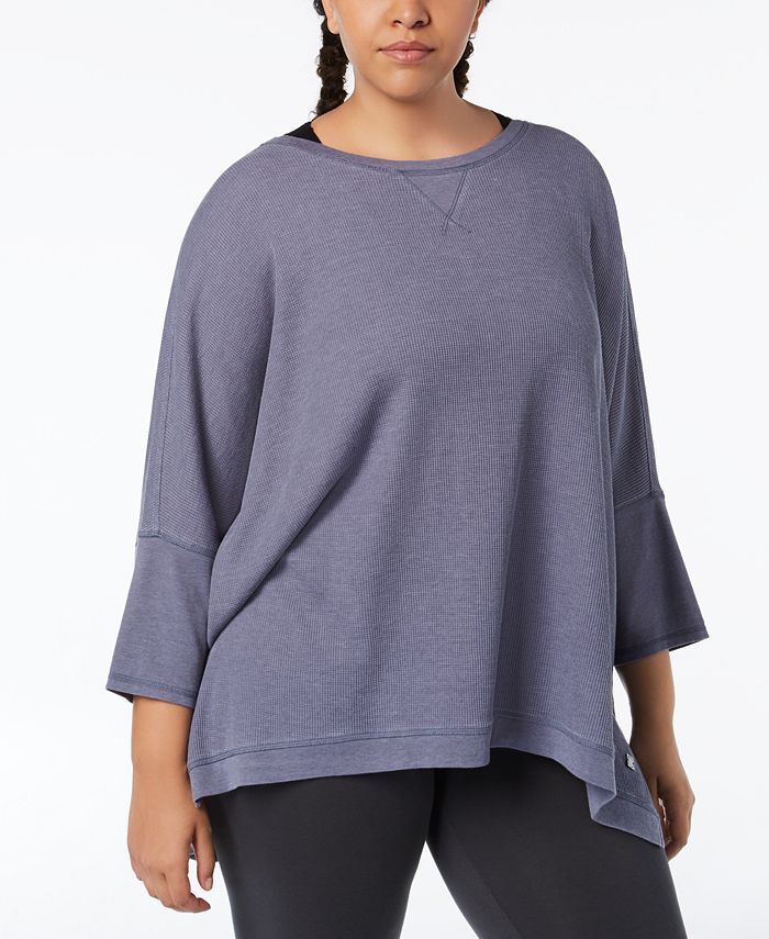 Calvin Klein Plus Size 3/4-Sleeve Top - Macy's