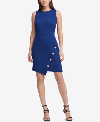DKNY - Embellished Asymmetrical Sheath Dress