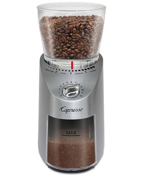 Capresso Infinity PLUS Conical Burr Coffee Bean Grinder & Reviews
