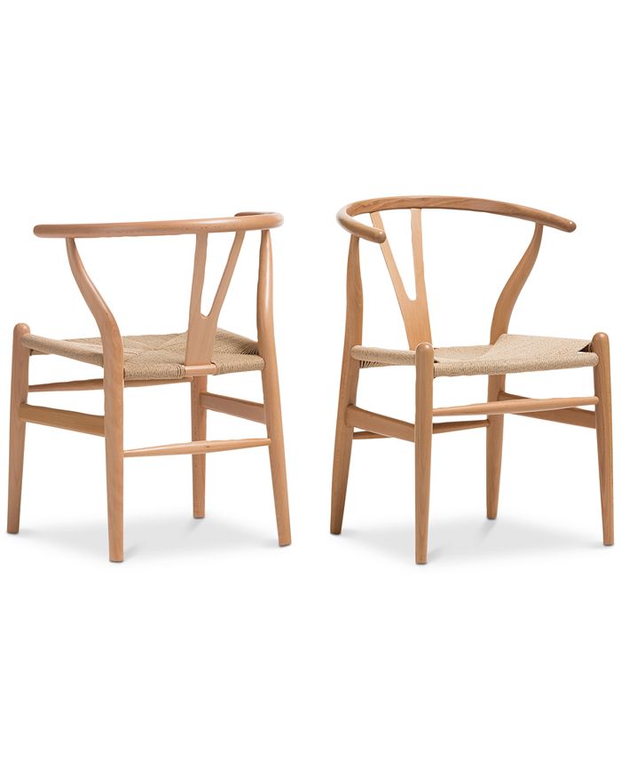 Furniture - Caden Wishbone Chair (Set of 2), Quick Ship