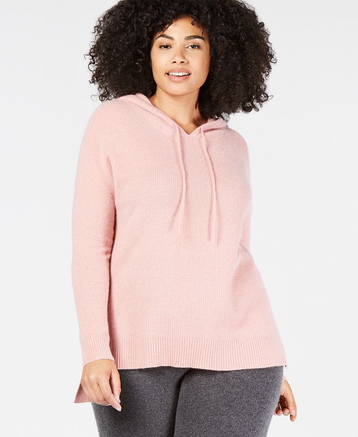 Plus size cashmere top hoodie