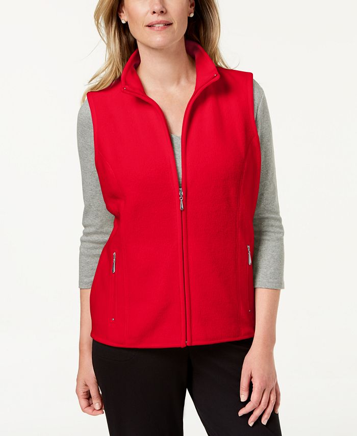 Karen Scott Petite Princess-Seam Zeroproof Zip-Front Vest, Created