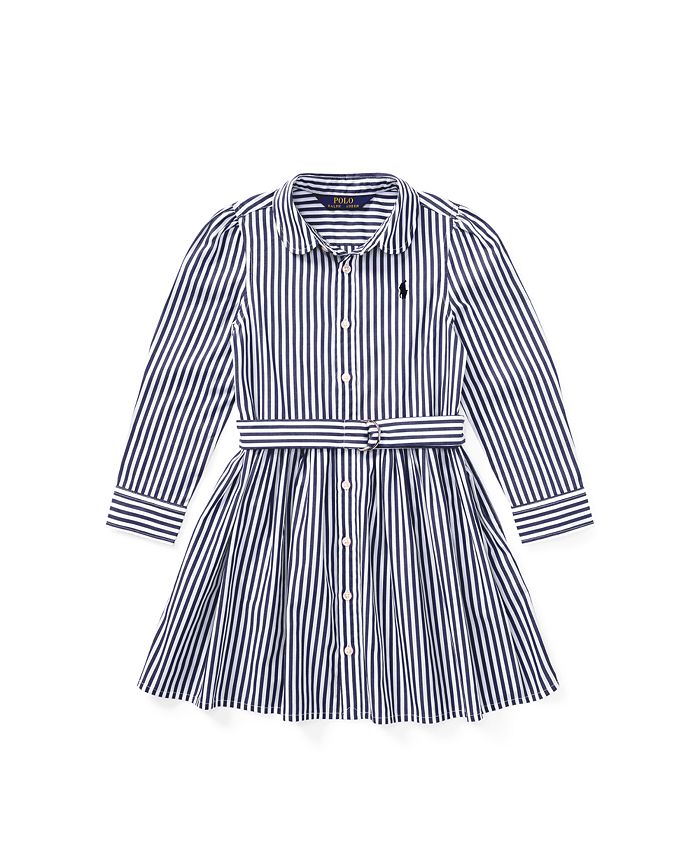 Polo Ralph Lauren Little Girls Striped Cotton Shirtdress & Reviews -  Dresses - Kids - Macy's