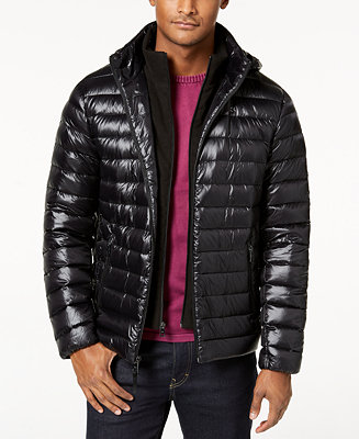 Calvin Klein Men's Packable Down Hooded Puffer Jacket - Macy's