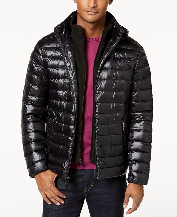 Versnipperd transmissie De kamer schoonmaken Calvin Klein Men's Packable Down Hooded Puffer Jacket & Reviews - Coats &  Jackets - Men - Macy's
