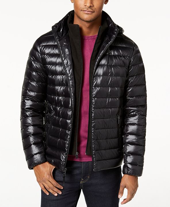 Calvin Klein Men's Packable Down Hooded Puffer Jacket ...