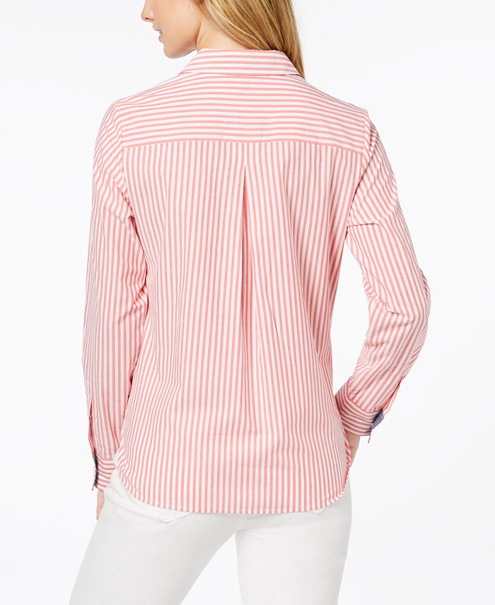 Tommy Hilfiger Cotton Zip-Front Popover Shirt, Created for Macy's - Macy's