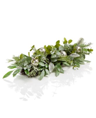 Martha Stewart Collection - Lightly Frosted Centerpiece with Mercury Glass Balls