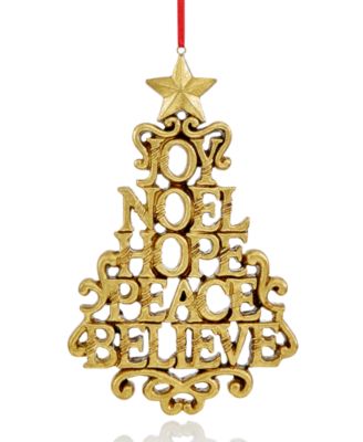 Holiday Lane - Gold-Tone Joy to the World Christmas Tree Ornament