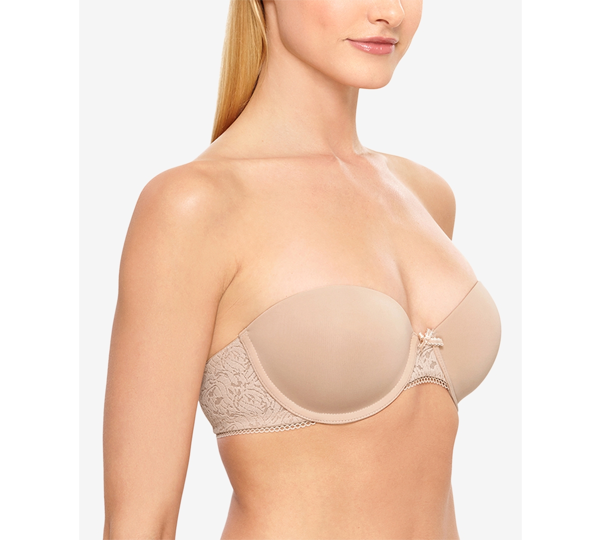 by Wacoal Modern Method Strapless Picot-Trimmed Bra 954217 - Au Natural