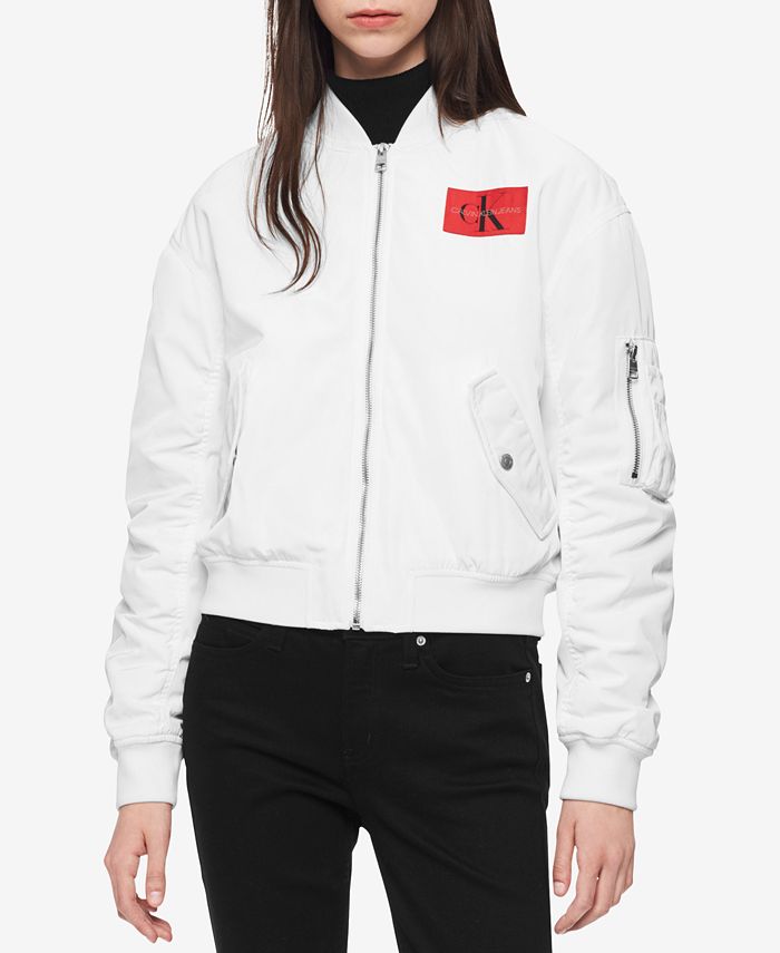 - Jacket Logo-Patch Jeans Calvin Klein Macy\'s Bomber Juniors\'