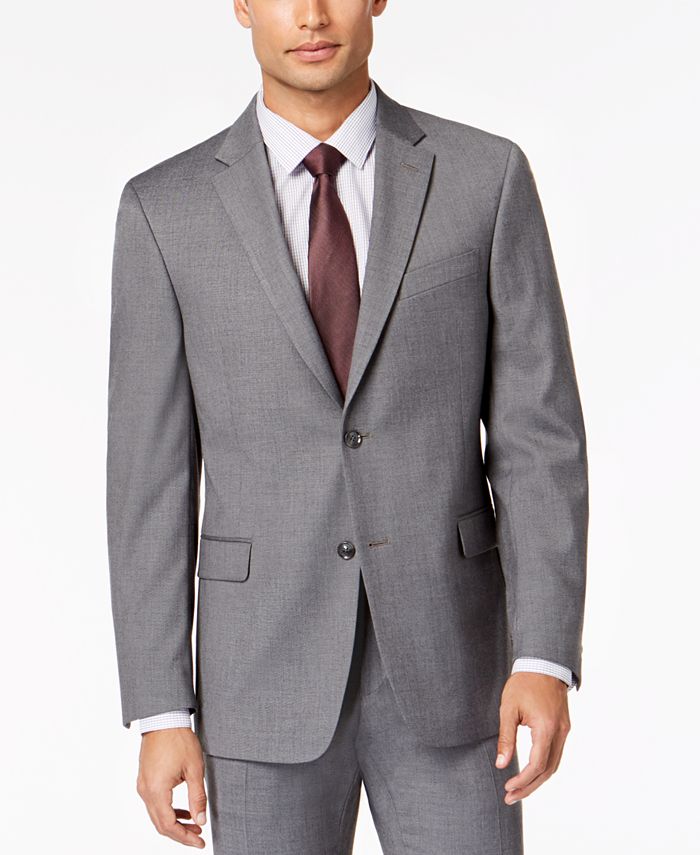 Tommy Hilfiger Men's Modern-Fit THFlex Stretch Gray Twill Suit - Macy's