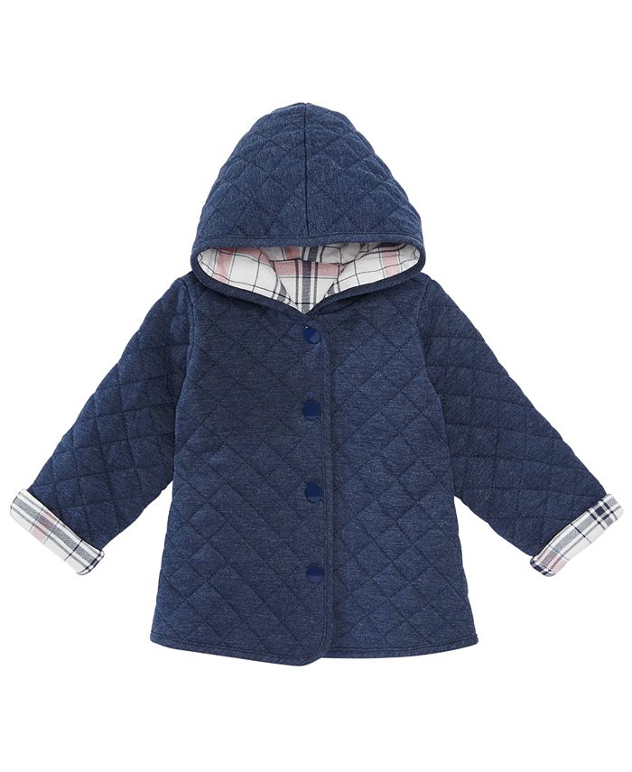 First Impressions Baby Girls Quilted Plaid Reversible Jacket, Created ...