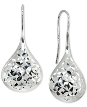 image of Giani Bernini Textured Teardrop Drop Earrings in Sterling Silver, Created for Macy-s