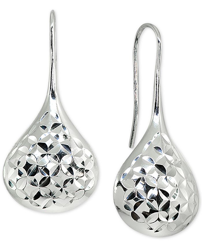 Giani Bernini - Textured Teardrop Drop Earrings in Sterling Silver