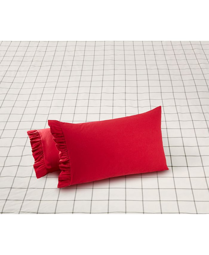 Martha Stewart Collection CLOSEOUT! Ruffle Cotton Flannel Pair of