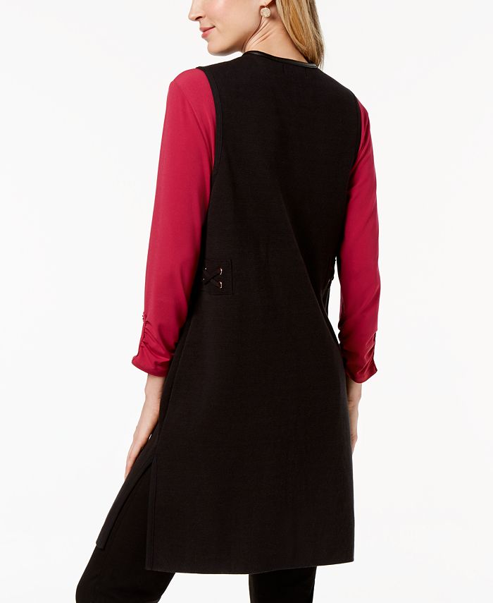 JM Collection FauxLeatherTrim Vest, Created for Macy's Macy's