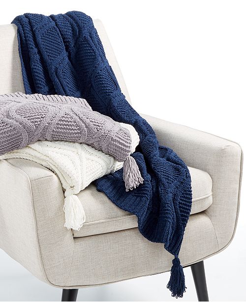 Martha Stewart Collection Sweater Knit Chenille 50 X 60 Throw