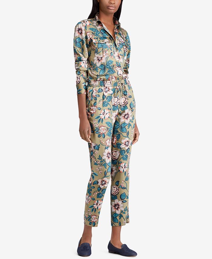 Lauren Ralph Lauren Petite Floral-Print Twill Shirt - Macy's