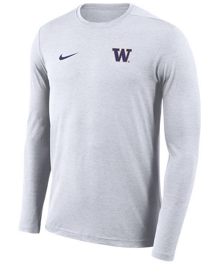 Nike Men's Washington Huskies Long Sleeve Dri-Fit Coaches T-Shirt - Macy's