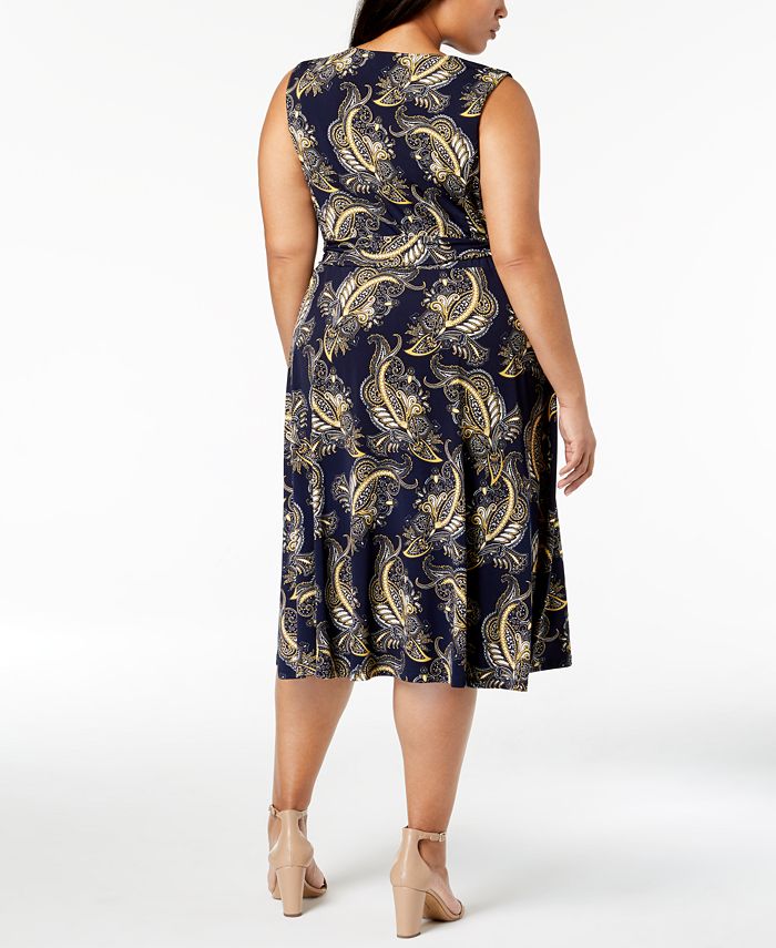 Charter Club Plus Size PaisleyPrint Fit & Flare Midi Dress, Created