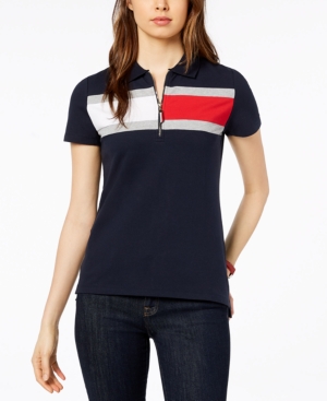 image of Tommy Hilfiger Striped Short-Sleeve Polo, Created for Macy-s