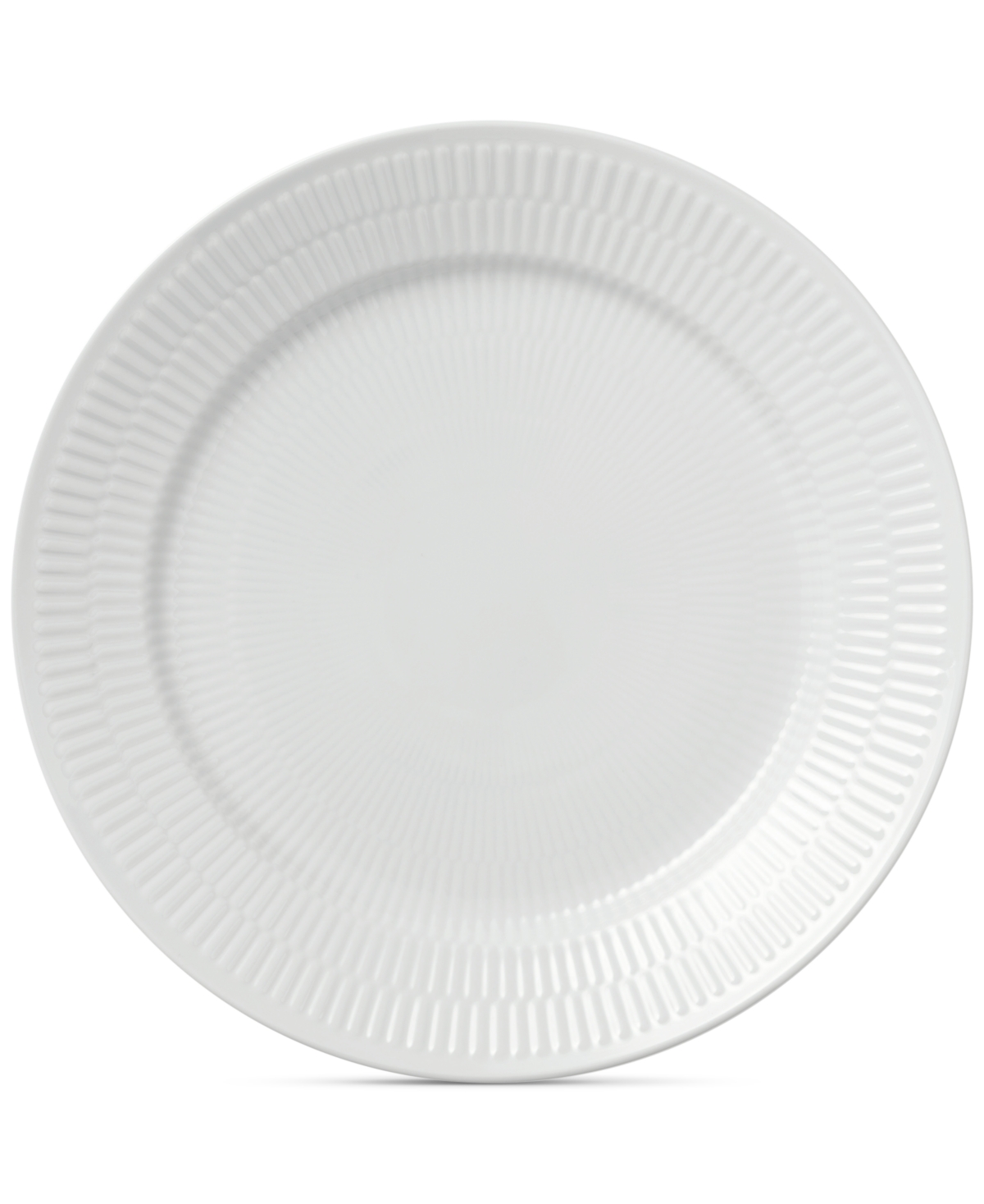 White Fluted Dinner Plate - White