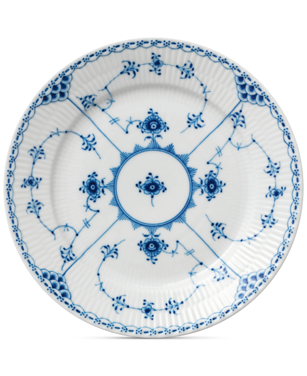 Royal Copenhagen Blue Fluted Half Lace Salad Plate