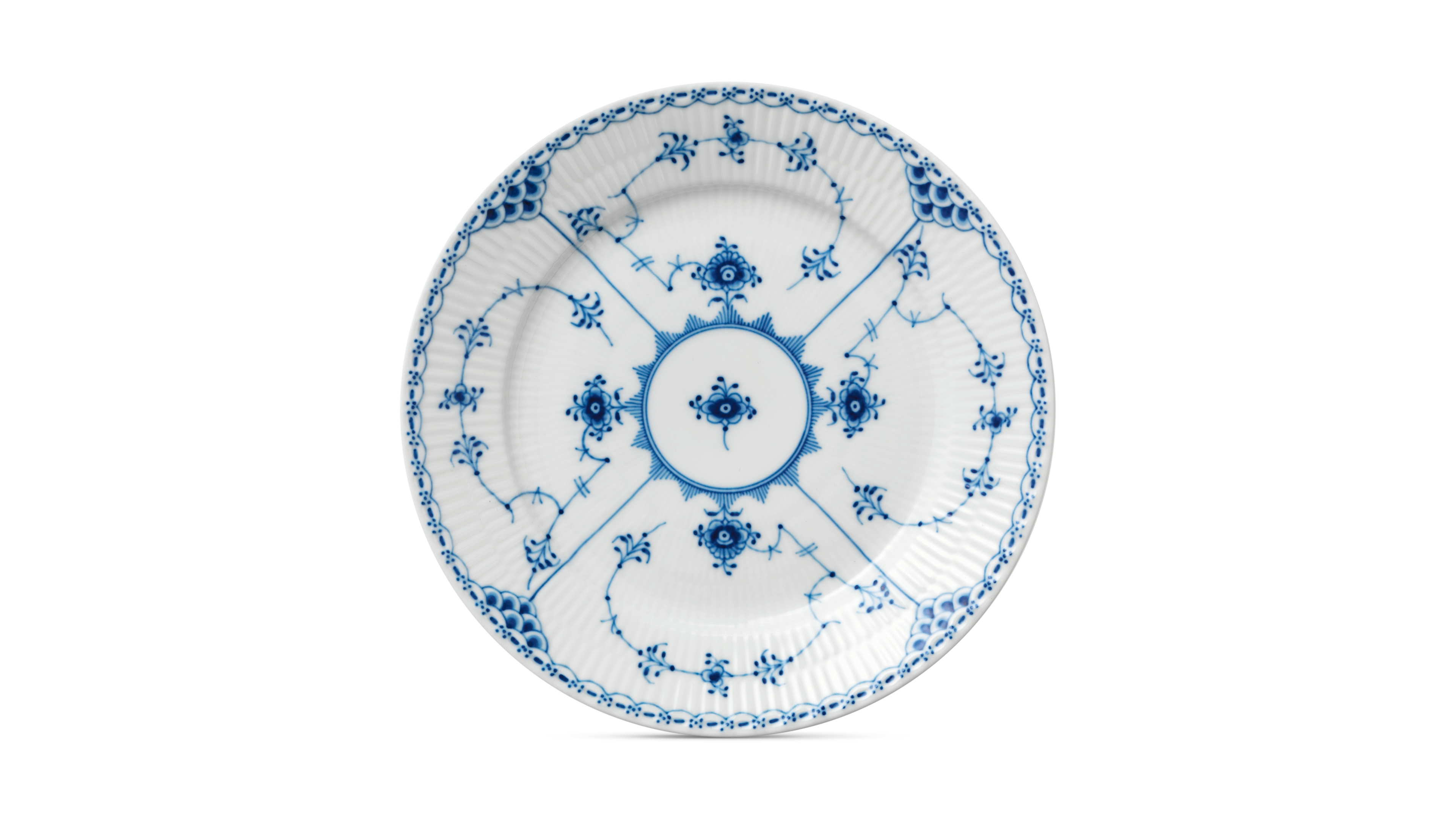 Royal Copenhagen Blue Fluted Half Lace Salad Plate