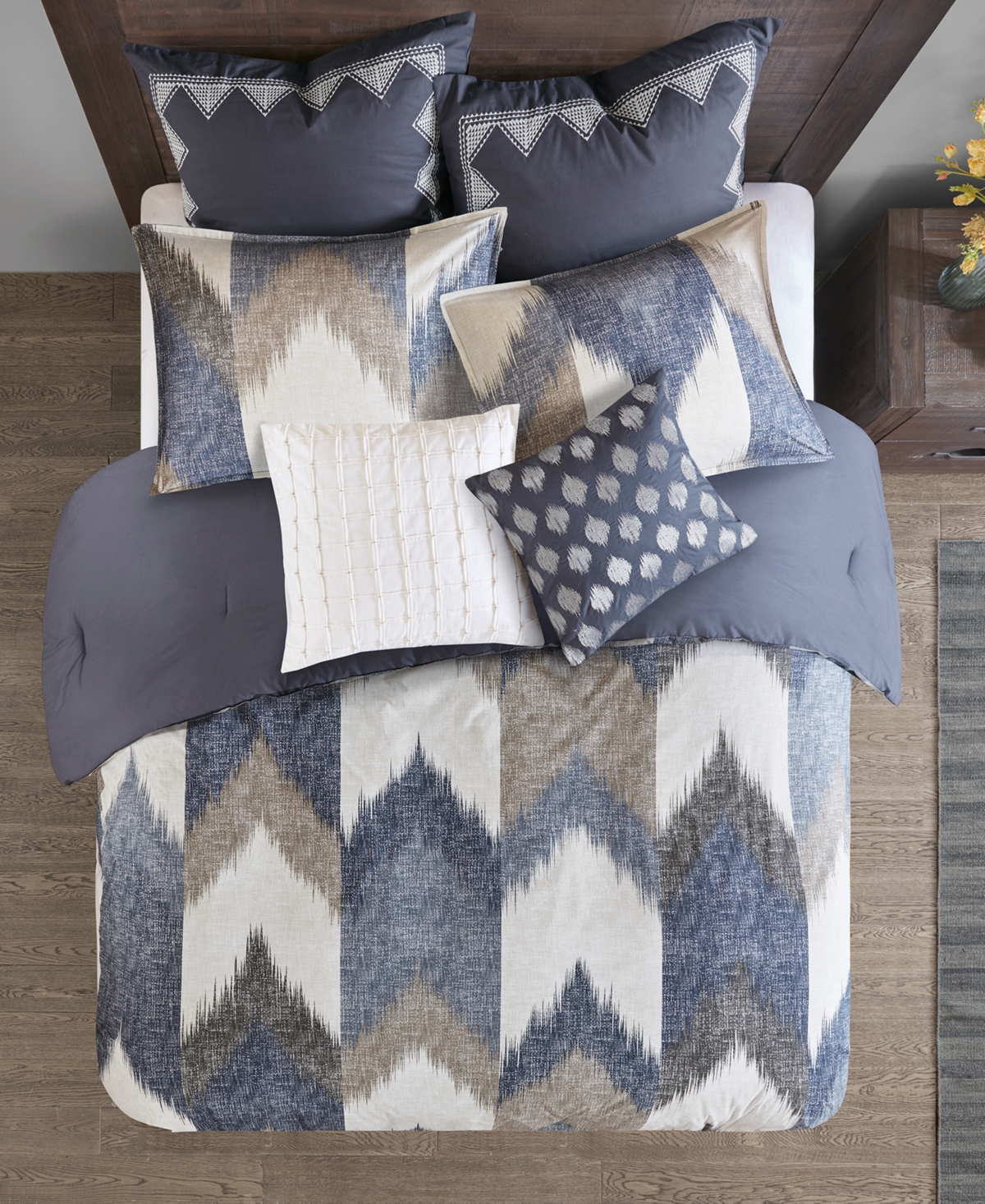 Ink+Ivy Alpine Chevron Stripe 3-Pc. Duvet Cover Set, Full/Queen