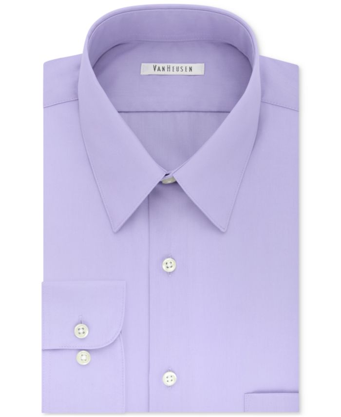 Van Heusen Men's Classic/Regular Fit Wrinkle Free Poplin Solid Dress Shirt & Reviews - Dress Shirts - Men - Macy's