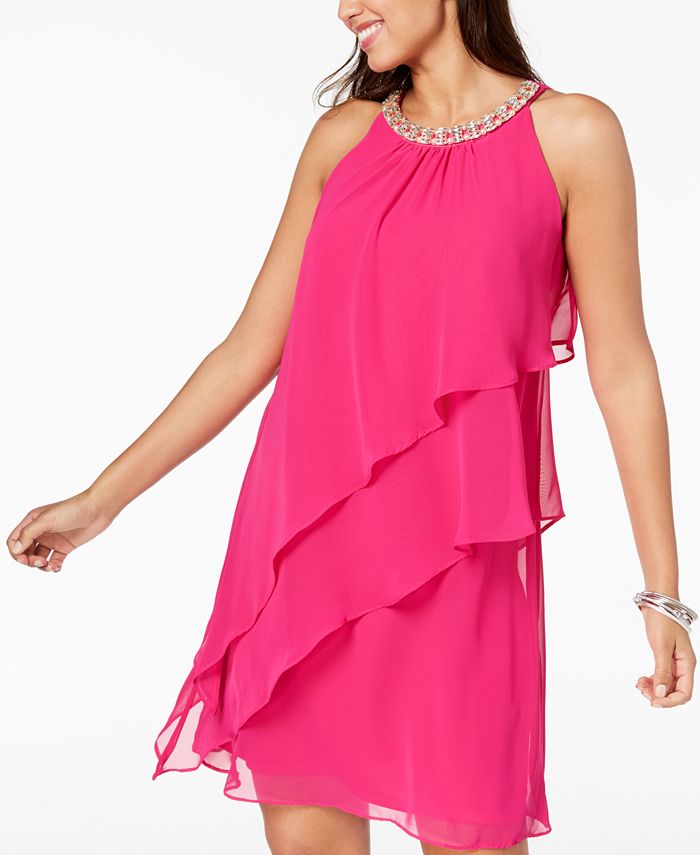 Jessica Howard Petite Tiered EmbellishedCollar Dress Macy's