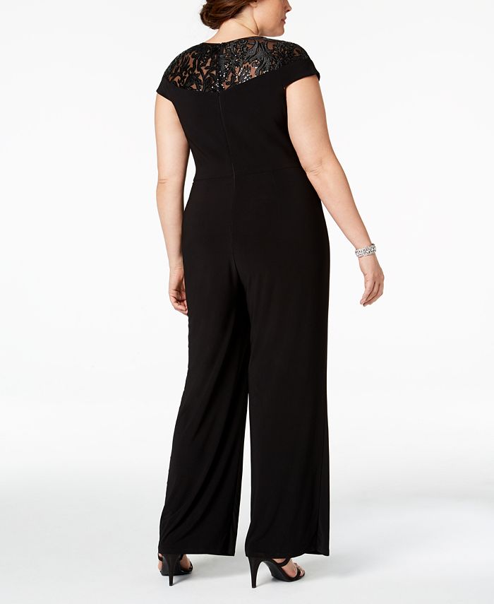 Adrianna Papell Plus Size Sequined Jersey Jumpsuit - Macy's