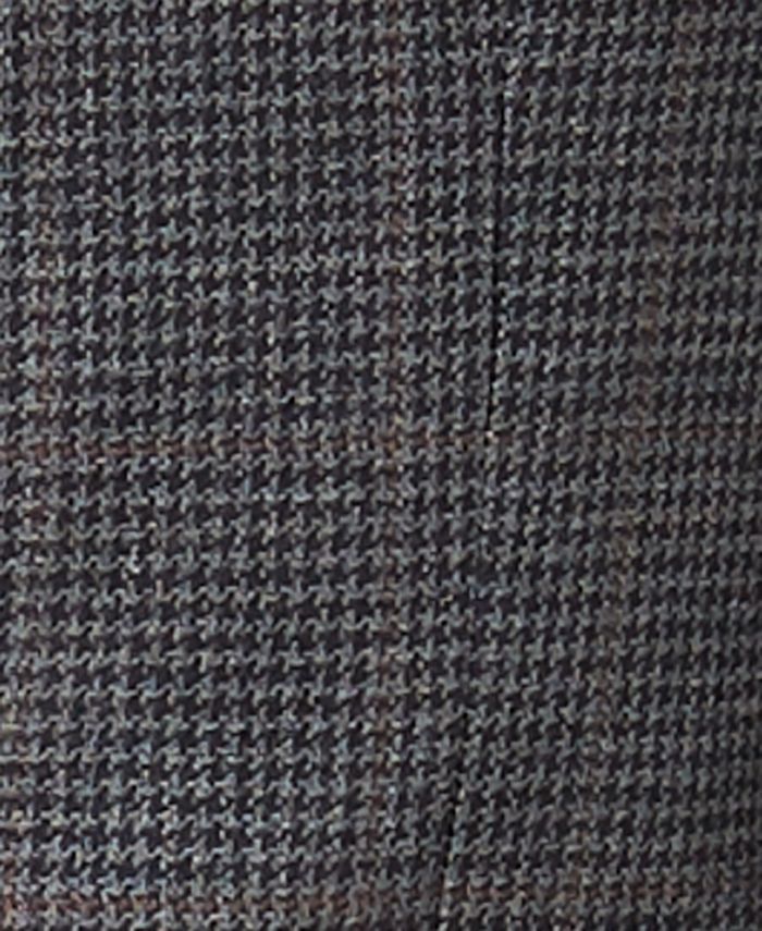 Lauren Ralph Lauren Men's Grey Windowpane Silk and Wool Classic-Fit ...