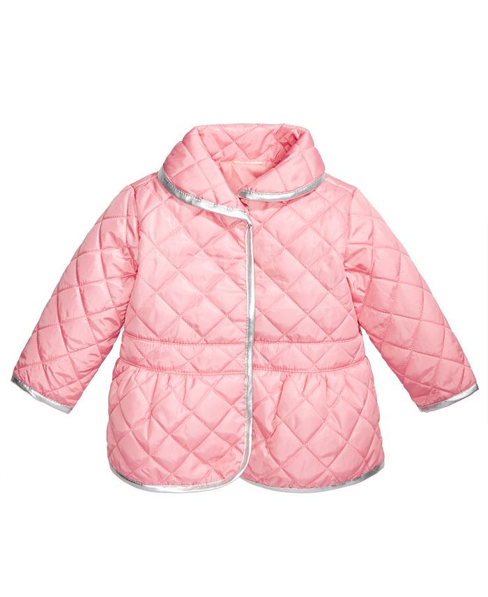 First Impressions Baby Girls Quilted Barn Jacket, Created for Macy's