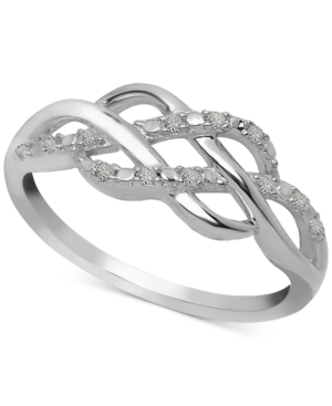 image of Diamond Open Weave Ring (1/10 ct. t.w.) in Sterling Silver