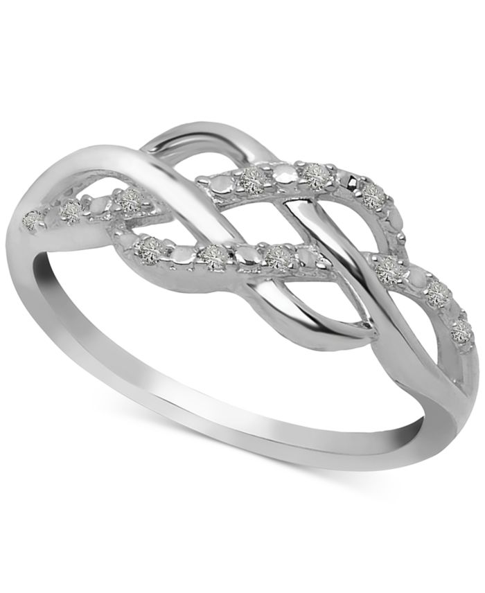 Diamond Open Weave Ring (1/10 ct. t.w.) in Sterling Silver