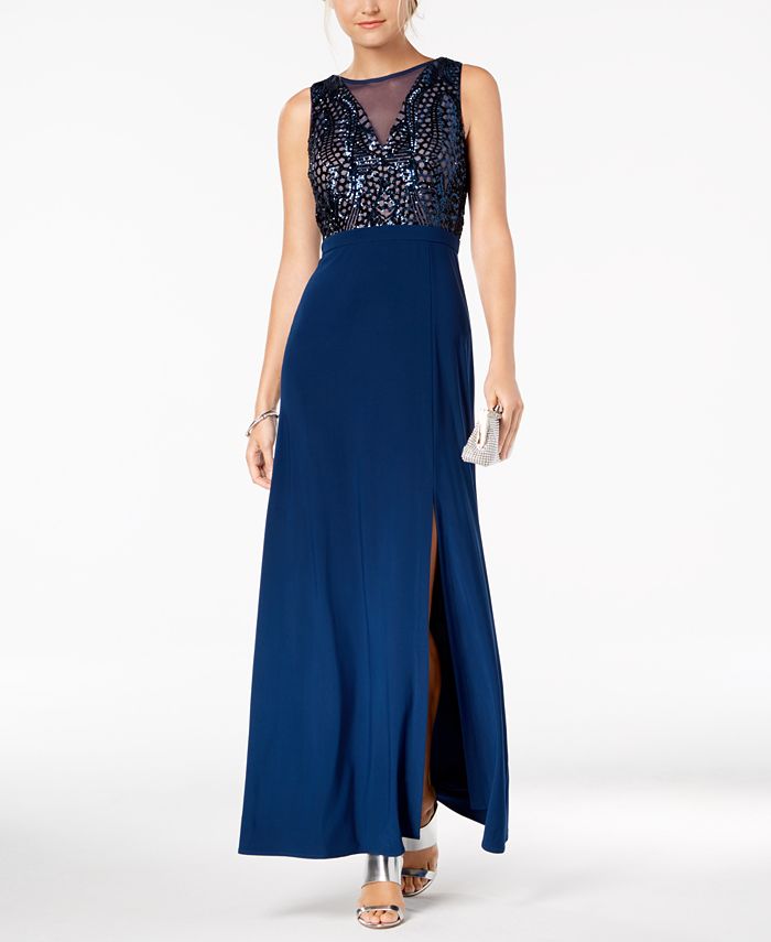 Nightway Sequined A-Line Gown & Reviews - Dresses - Petites - Macy's
