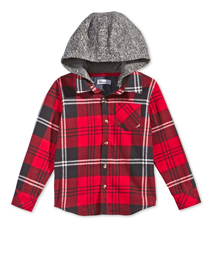 Epic Threads Toddler Boys Layered-Look Plaid Hoodie, Created for Macy's ...